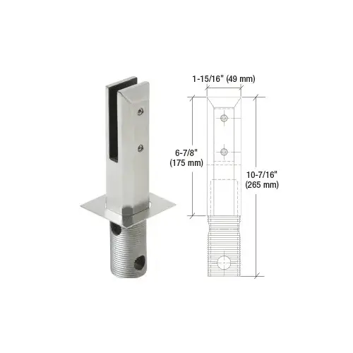 316 Brushed Stainless Steel Finish Core Mount Friction Fit Square Spigot