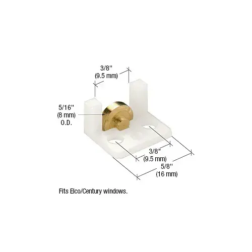 Sliding Window Roller with 5/16" Brass Wheel for Elco/Century Windows Sliding Window Roller with 5/16" Brass Wheel for Elco/Century Windows
