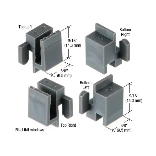 Sliding Window Corner Guide Set for Likit Windows - pack of 4