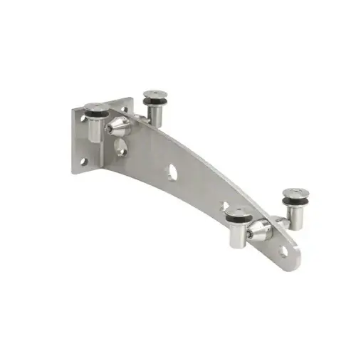 Brushed Stainless 36" Glass Awning Curved Wall Bracket