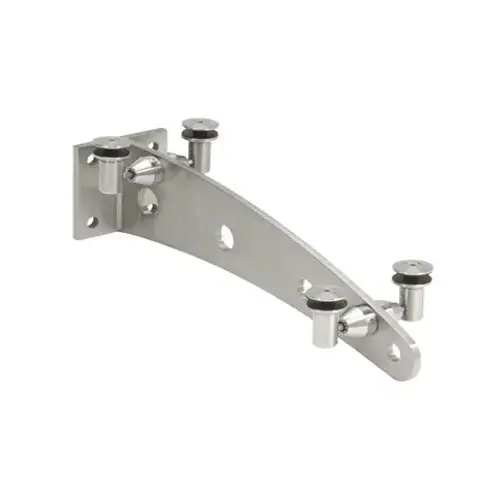 Brushed Stainless 48" Glass Awning Curved Wall Bracket Brushed Stainless 48" Glass Awning Curved Wall Bracket