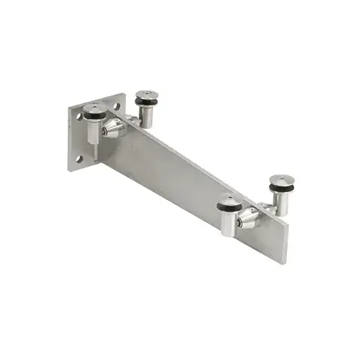 Brushed Stainless 24" Glass Awning Sloped Wall Bracket Brushed Stainless 24" Glass Awning Sloped Wall Bracket