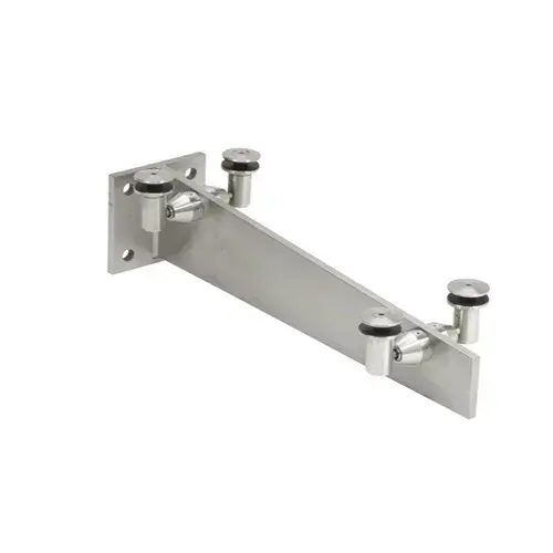 Brushed Stainless 36" Glass Awning Sloped Wall Bracket Brushed Stainless 36" Glass Awning Sloped Wall Bracket