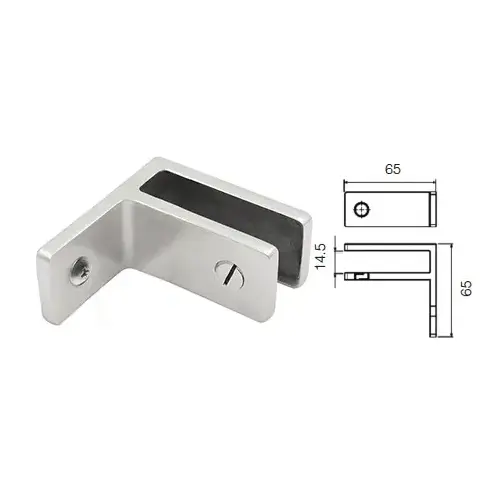 Polished Stainless Wall Mount Glass Bracing Clamp