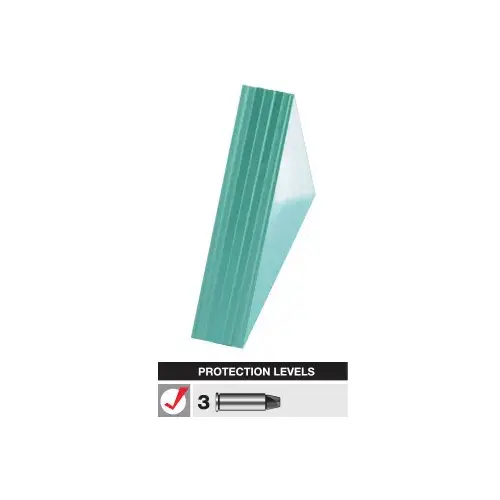 Bullet Resistant Glass Clad Polycarbonate (Protection Levels 1-8) Clear