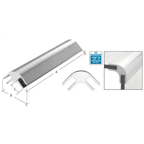 Chrome 17-3/4" Long Bar Deluxe Glass Furniture Connector for 1/2" Glass Chrome 17-3/4" Long Bar Deluxe Glass Furniture Connector for 1/2" Glass