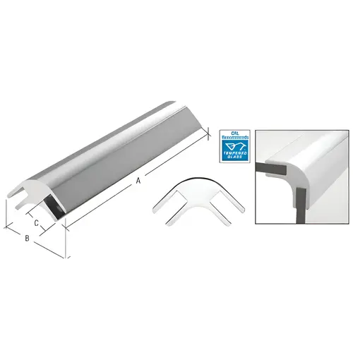 Chrome 14-3/4" Long Bar Deluxe Glass Furniture Connector for 1/2" Glass Chrome 14-3/4" Long Bar Deluxe Glass Furniture Connector for 1/2" Glass