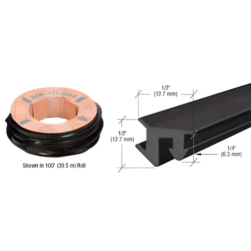CRL 1/2" Roll-In EPDM Glazing Gasket 100 Foot Roll Black