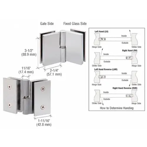 316 Brushed Stainless Single Acting Right Hand Glass-to-Glass Gate Pivot Hinge 316 Brushed Stainless Single Acting Right Hand Glass-to-Glass Gate Pivot Hinge