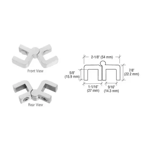 Chrome Glass Hinge Bracket