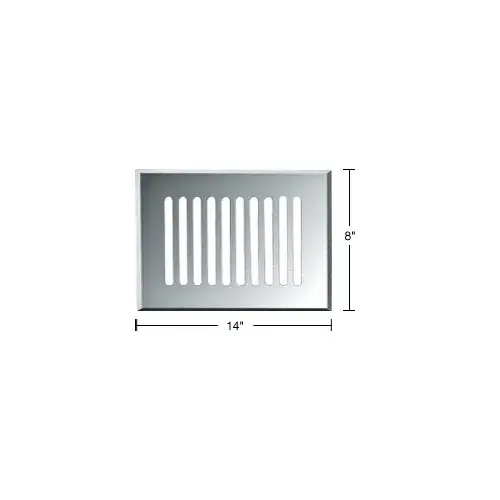 Clear Mirror 8" x 14" Glass Mirror Grille Clear Mirror 8" x 14" Glass Mirror Grille