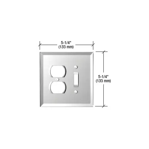 Gray Duplex and Toggle Combo Glass Mirror Plate Gray Duplex and Toggle Combo Glass Mirror Plate