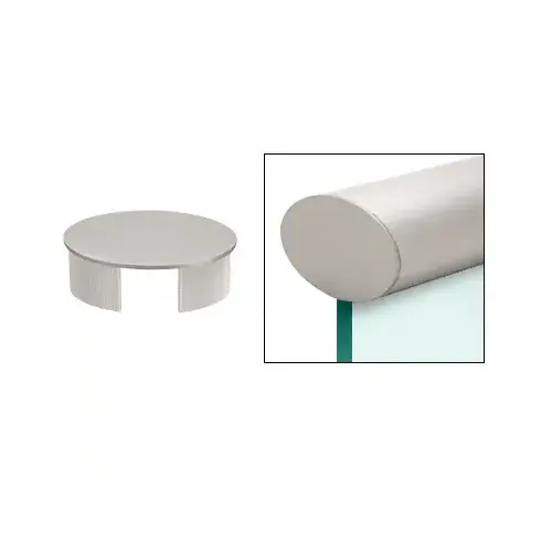 Satin Anodized 4" x 2-1/2" Oval End Cap for Cap Railing Satin Anodized 4" x 2-1/2" Oval End Cap for Cap Railing
