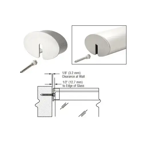 Mill 4" x 2-1/2" Oval Aluminum Stabilizing End Cap for Cap Railing Mill 4" x 2-1/2" Oval Aluminum Stabilizing End Cap for Cap Railing