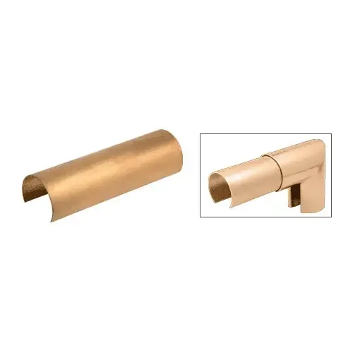 Satin Brass 2" Connector Sleeve for Cap Railing, Cap Rail Corner, and Hand Railing