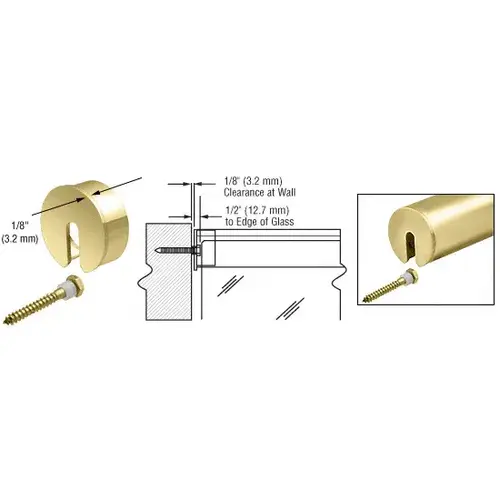Polished Brass Stabilizing End Cap for 2-1/2" Cap Railing Polished Brass Stabilizing End Cap for 2-1/2" Cap Railing