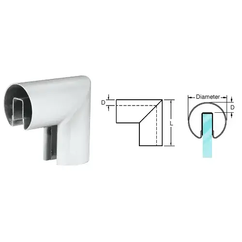 Mill 3" 90 degree Vertical Corner for 1/2" or 5/8" Glass Cap Railing Mill 3" 90 degree Vertical Corner for 1/2" or 5/8" Glass Cap Railing
