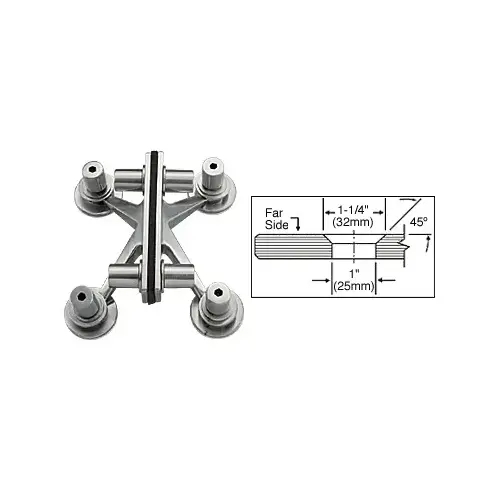 316 Polished Stainless 4-Way Balustrade Bracket 316 Polished Stainless 4-Way Balustrade Bracket