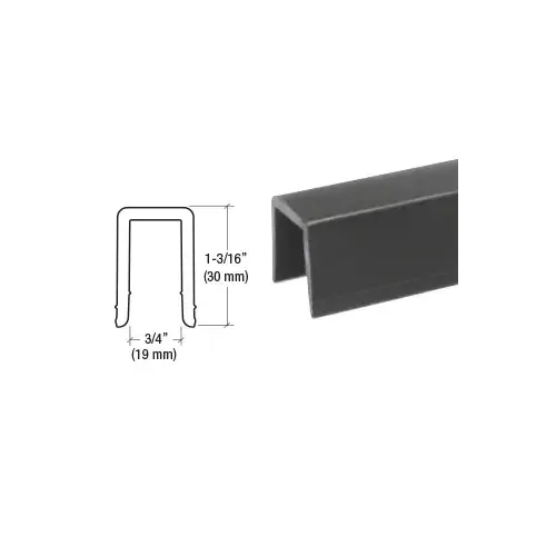 Black Rigid 3/4" U-Channel Cap Rail Vinyl - 120" Length