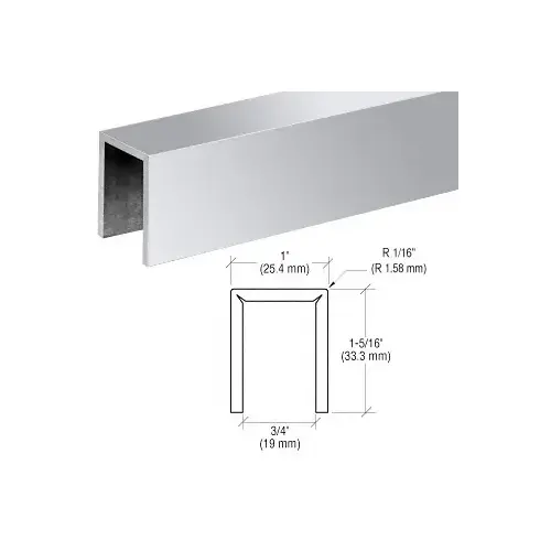 Polished Stainless Crisp Corner 11 Gauge Cap Railing - 12 ft Polished Stainless Crisp Corner 11 Gauge Cap Railing - 12 ft