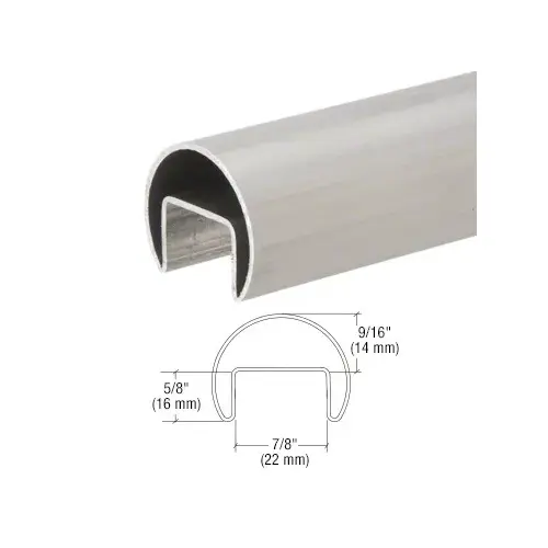 316 Brushed Stainless 1-1/2" Roll Form Cap Rail - 19 ft-8"
