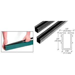 CRL GV120BL Glass Barrier Post Rigid Glazing Vinyl 144" Length Black
