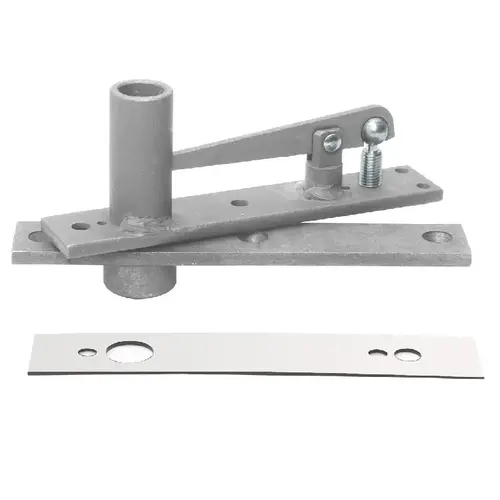 Heavy-Duty Long Pivot Pin Center-Hung Top Pivot with Polished Chrome Cover Plate Heavy-Duty Long Pivot Pin Center-Hung Top Pivot with Polished Chrome Cover Plate