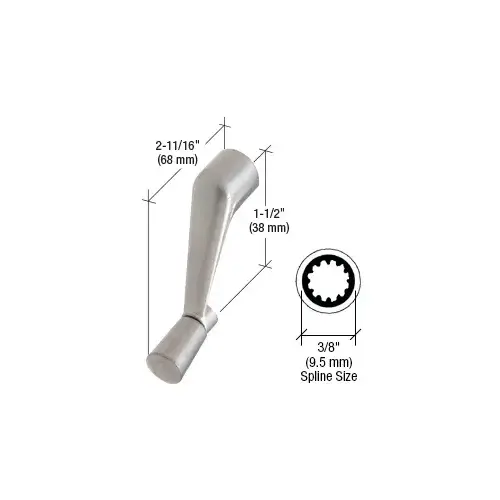 Aluminum Casement Operator Handle with 3/8" Spline Size and 2-11/16" Length Aluminum Casement Operator Handle with 3/8" Spline Size and 2-11/16" Length