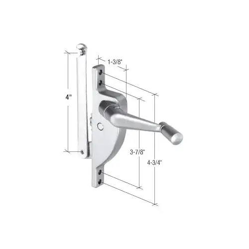 Right Hand Jalousie Window Operator - 4" Link Aluminum