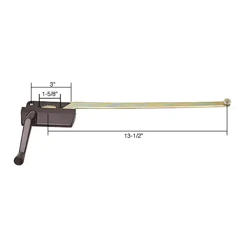 Bronze 13-1/2" Left Hand Casement Window Operator 1-5/8" and 3" Screw Holes Bronze 13-1/2" Left Hand Casement Window Operator 1-5/8" and 3" Screw Holes