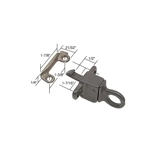 Project-In Window Transom Latch and Keeper 1-7/16" Screw Holes Dark Bronze