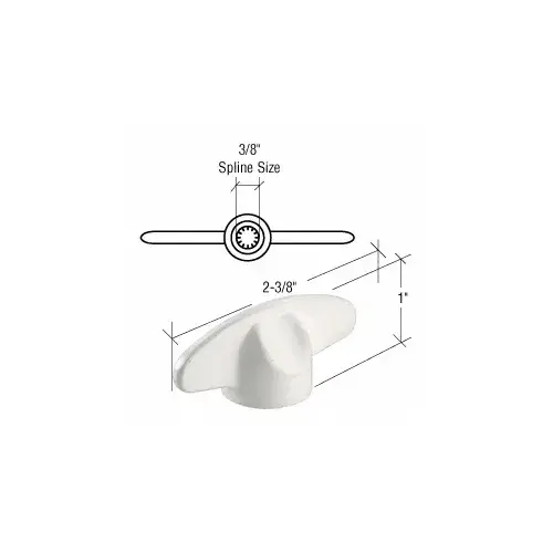 White 3/8" Spline T-Crank Handles for Andersen Windows White 3/8" Spline T-Crank Handles for Andersen Windows