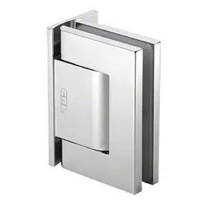CRL H8011CH Brite Chrome Oil Dynamic Offset Back Plate Wall-to-Glass Hinge - Hold Open