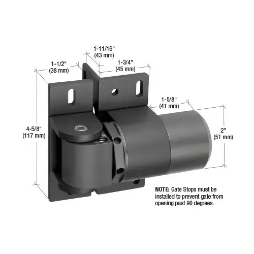 Hydraulic Gate Hinge-Closer Black Hydraulic Gate Hinge-Closer Black