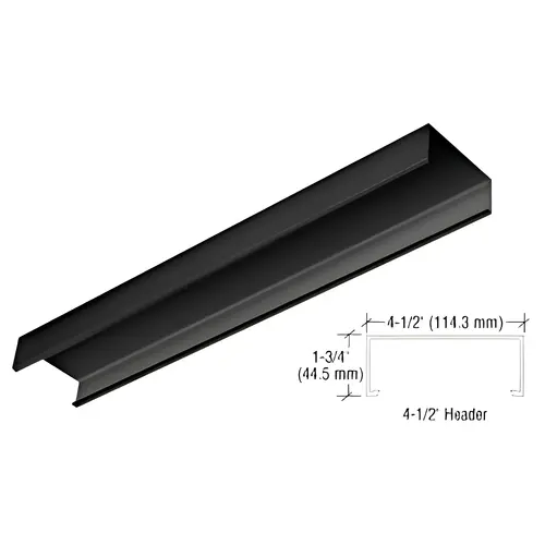 Black Powder Coated 4-1/2" Header Channel - 120" Black Powder Coated 4-1/2" Header Channel - 120"