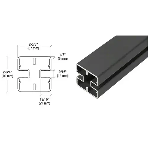 Matte Black Heavy-Duty Windscreen Post Only - 60" Matte Black Heavy-Duty Windscreen Post Only - 60"