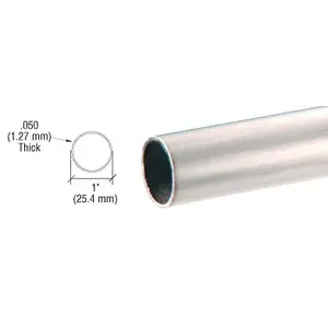 CRL HR10BS Brushed Stainless 1" Diameter Round .050" Tubing - 236"