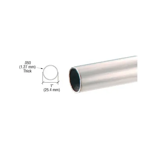 Brushed Stainless 1" Diameter Round .050" Tubing - 236"