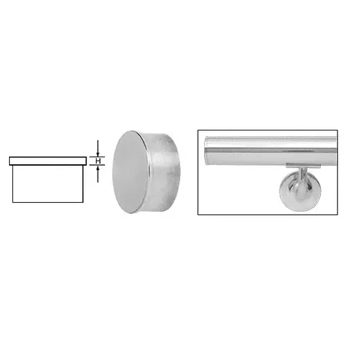 Polished Stainless Flat End Cap for 2" Round Tubing Polished Stainless Flat End Cap for 2" Round Tubing