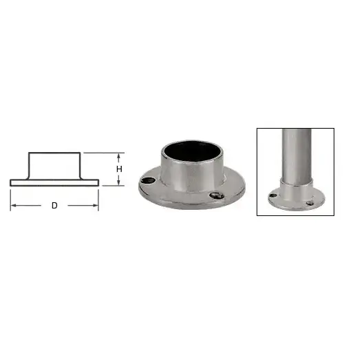 Brushed Stainless Full Flange for 1" Tubing
