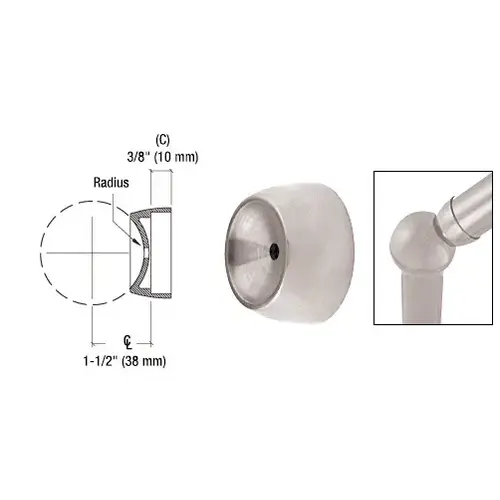 Brushed Stainless 2-5/8" Ball Type Angle Collar for 1-1/2" Tubing Brushed Stainless 2-5/8" Ball Type Angle Collar for 1-1/2" Tubing