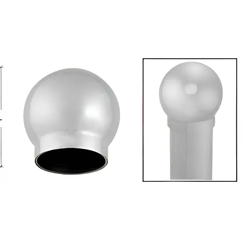 Polished Stainless 2-5/8" Ball Type End Cap for 1-1/2" Tubing Polished Stainless 2-5/8" Ball Type End Cap for 1-1/2" Tubing
