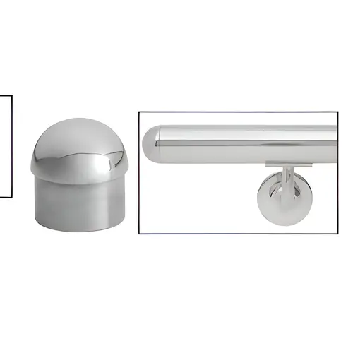 Polished Stainless Dome End Cap for 1-1/2" Tubing Polished Stainless Dome End Cap for 1-1/2" Tubing