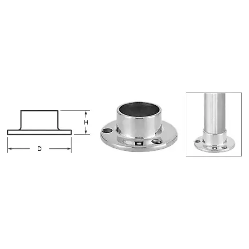 Polished Stainless Full Flange for 1-1/2" Tubing