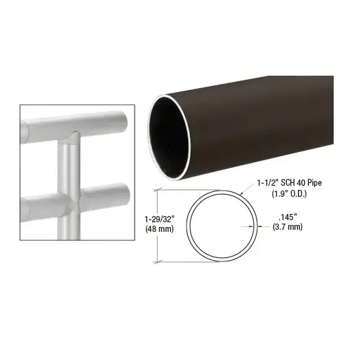 Dark Bronze 1.9" Diameter Hand Railing Tubing