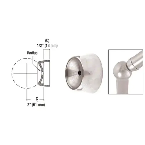 Polished Stainless 3-5/16" Ball Type Angle Collar for 2" Tubing Polished Stainless 3-5/16" Ball Type Angle Collar for 2" Tubing