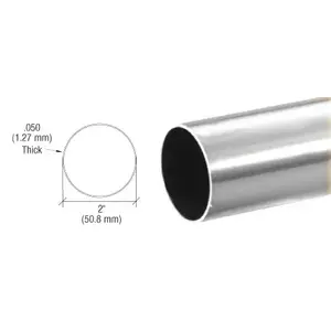 CRL HR20BS Brushed Stainless 2" Diameter Round .050" Tubing - 236"