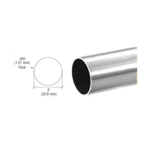 Brushed Stainless 2" Diameter Round .050" Tubing - 236"
