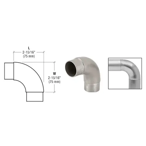 Brushed Stainless EZ Radius 90 Degree Corner for 2" Tubing Brushed Stainless EZ Radius 90 Degree Corner for 2" Tubing