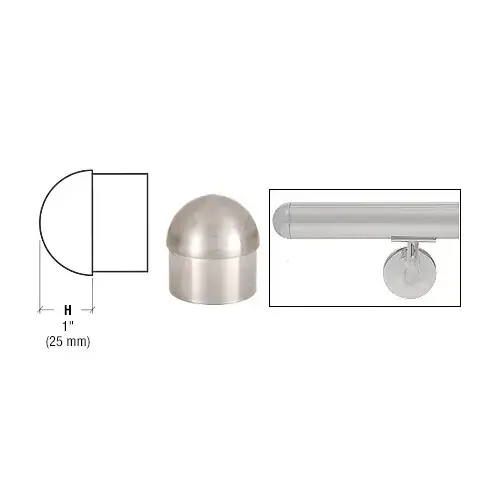 Brushed Stainless Dome End Cap for 2" Tubing Brushed Stainless Dome End Cap for 2" Tubing